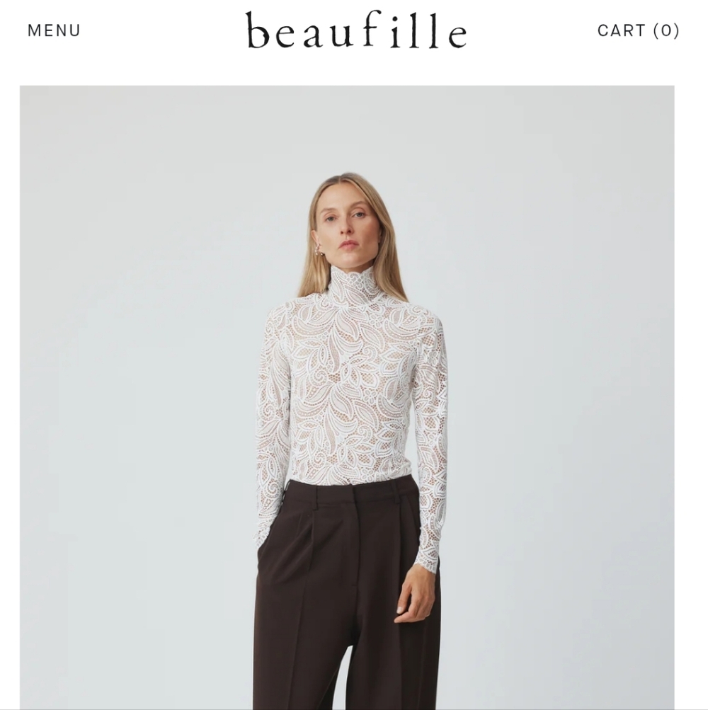 Beaufille Rodin Blouse White Lace Large